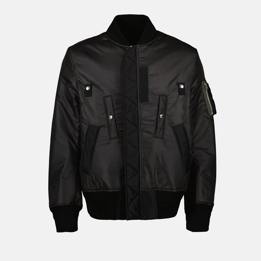 reversible bomber jacket, luxury outerwear, Sacai jacket, designer clothing, high-end fashion