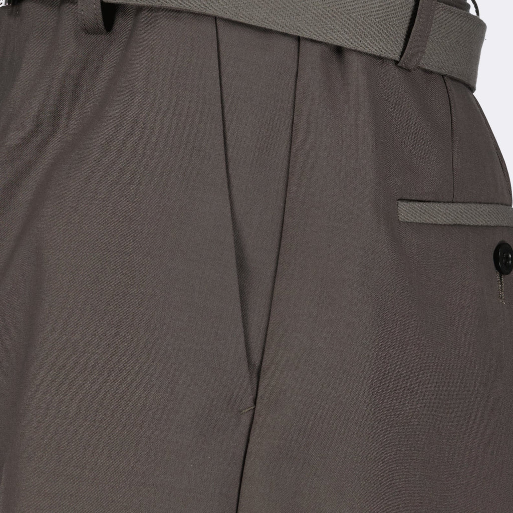 luxury shorts, Sacai, brown costume shorts, tailored shorts, elegant shorts