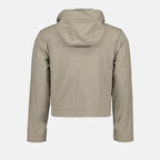 cropped jacket, L8 Studio, luxury outerwear, nylon jacket, beige jacket