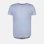 linen T-shirt, luxury T-shirt, Orlebar Brown, blue T-shirt, high-end menswear