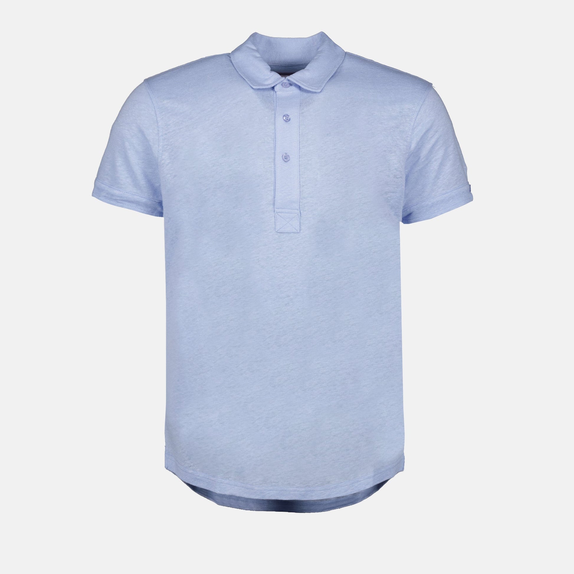 Light Blue Linen Polo, Orlebar Brown, Sebastian Polo, Luxury Men's Wear, High-End Fashion