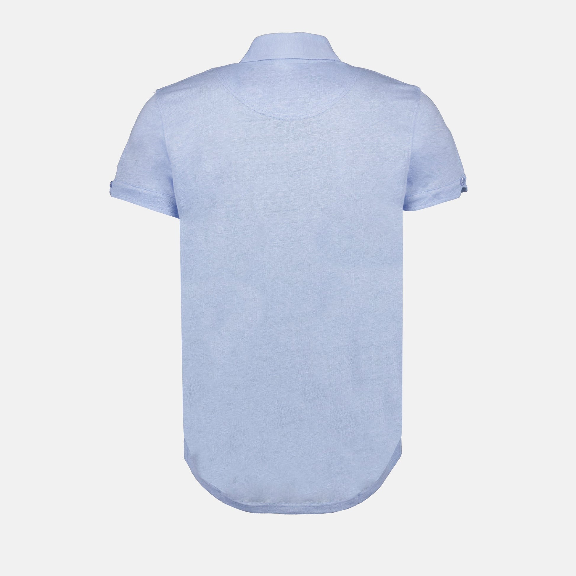 Light Blue Linen Polo, Orlebar Brown, Sebastian Polo, Luxury Men's Wear, High-End Fashion