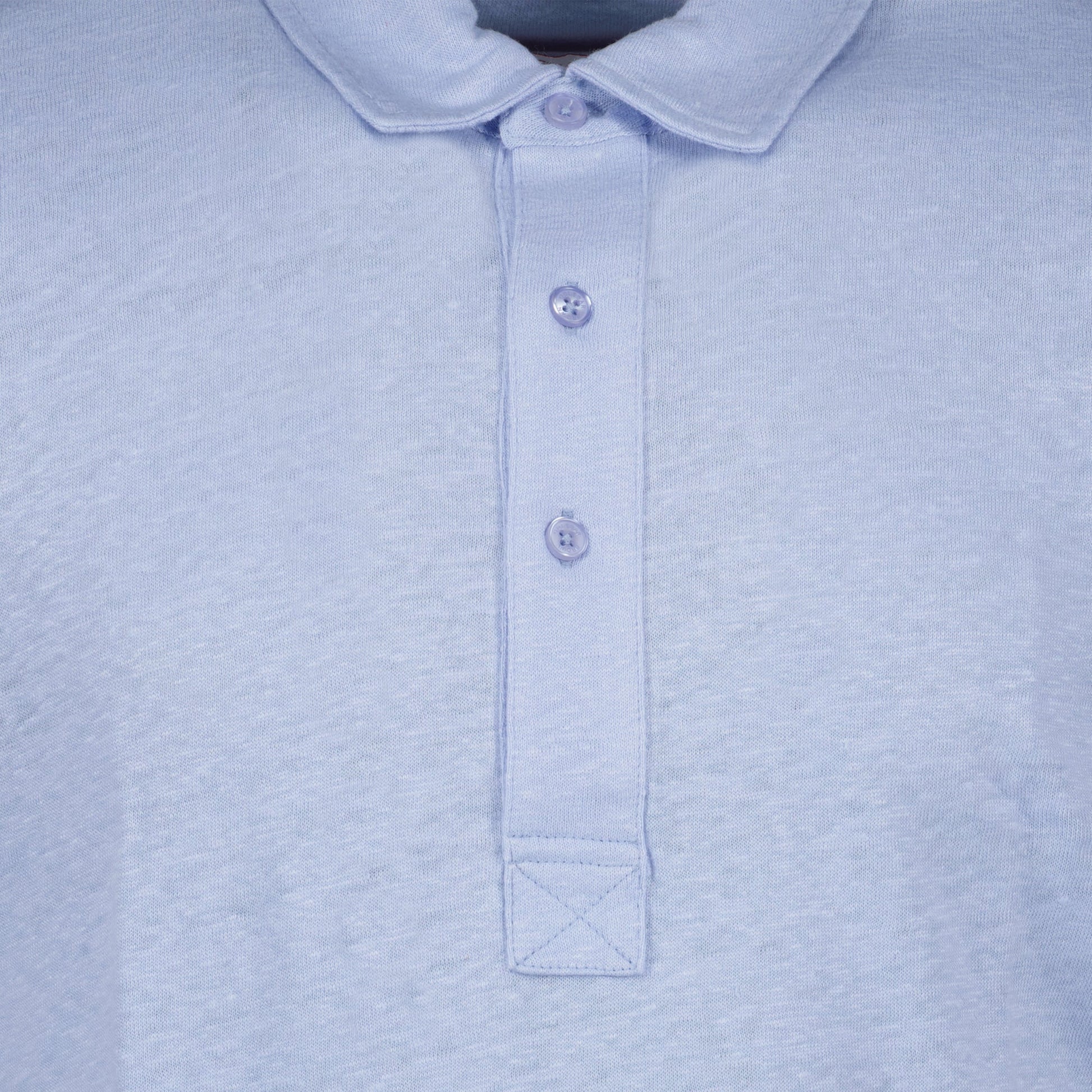 Light Blue Linen Polo, Orlebar Brown, Sebastian Polo, Luxury Men's Wear, High-End Fashion