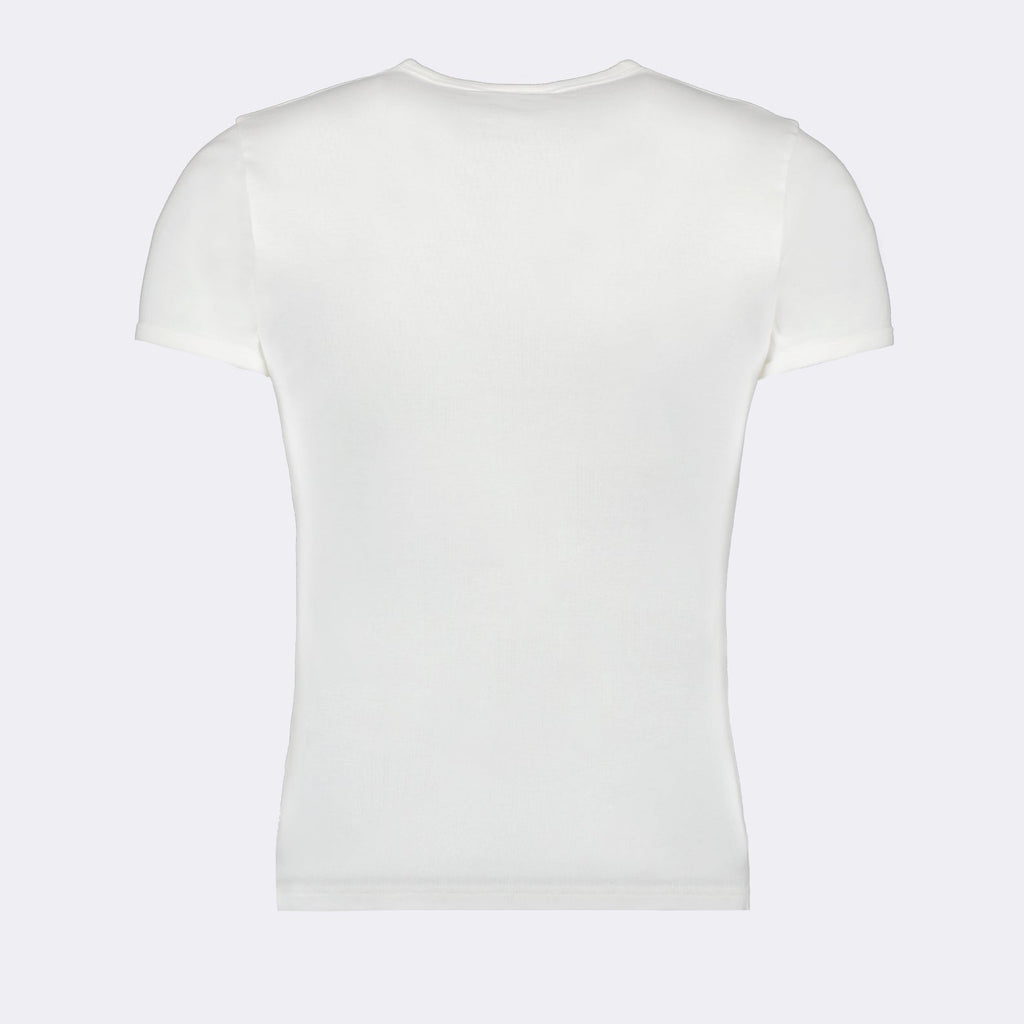 Bild des zeitlosen weißen Kontrast-T-Shirts von Courrèges für Männer - Saison Frühling-Sommer 2024 - Detailansicht 2