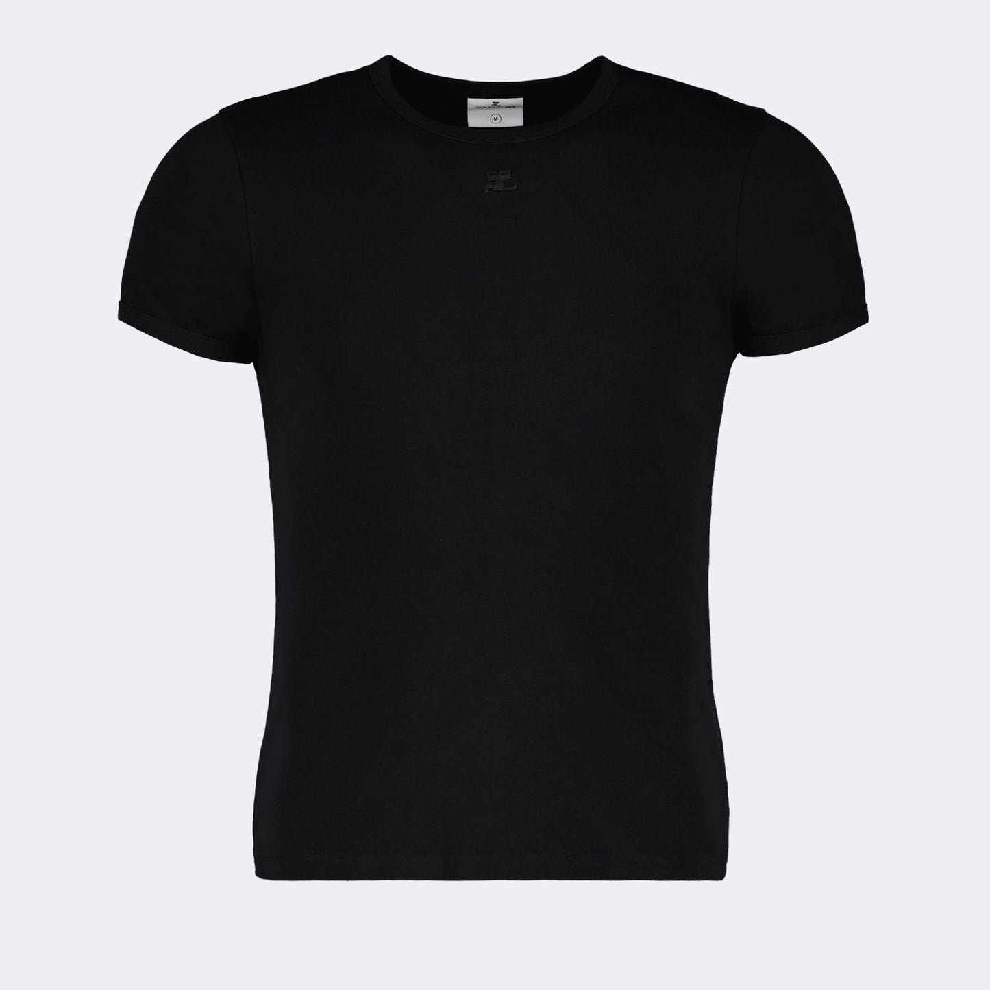 luxury T-shirt, Courrèges, contrasting T-shirt, black T-shirt, premium men's wear