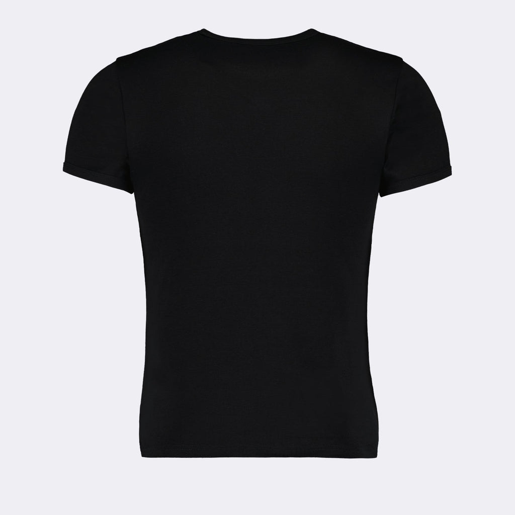 Image of Contrasting Black T-Shirt Réédition by Courrèges for Men - Season Spring-Summer 2024 - Detail View 2