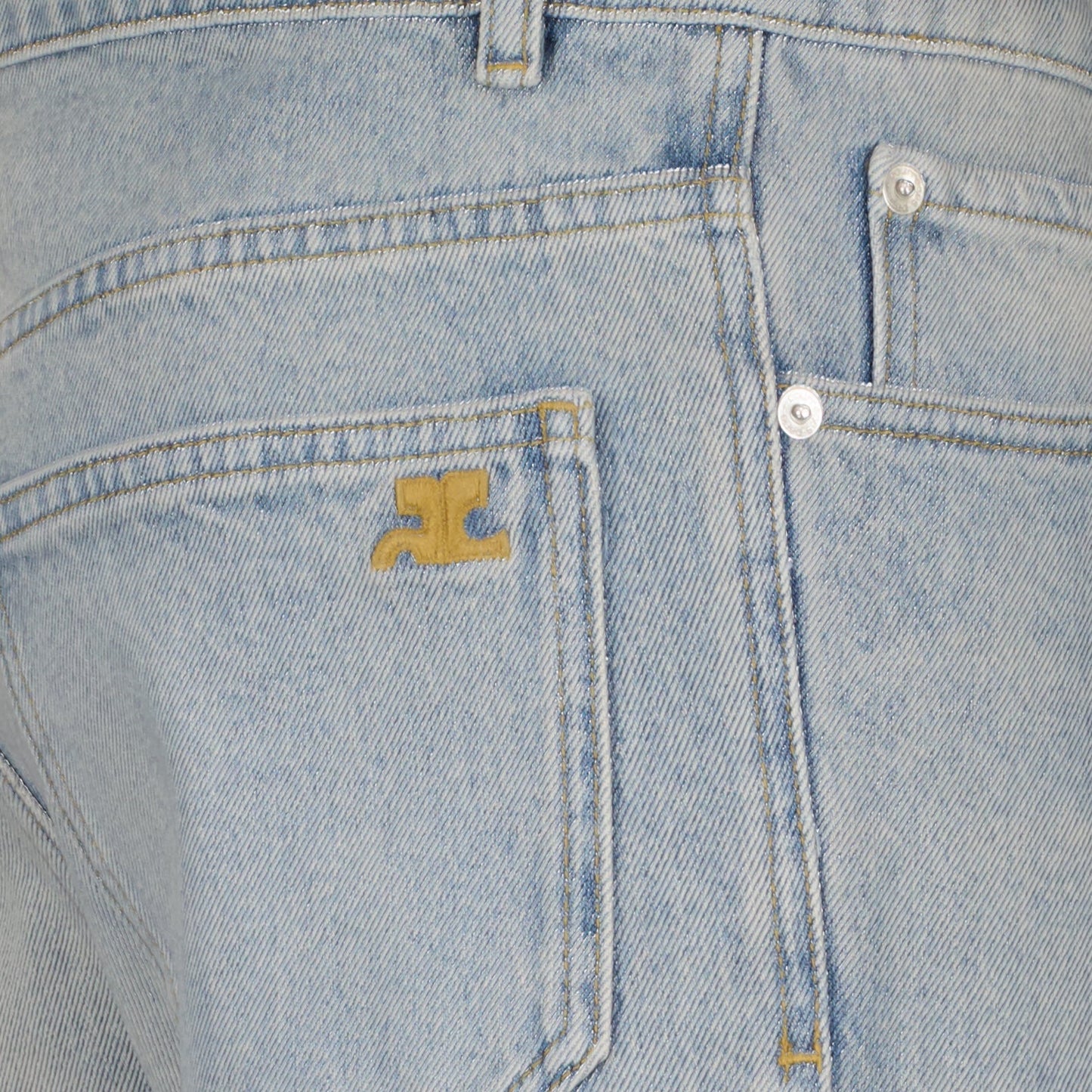 straight-cut jeans, washed denim, Courrèges jeans, luxury denim, premium jeans