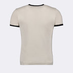 luxury T-shirt, Courrèges reissue, contrast T-shirt, beige and black T-shirt, high-end fashion