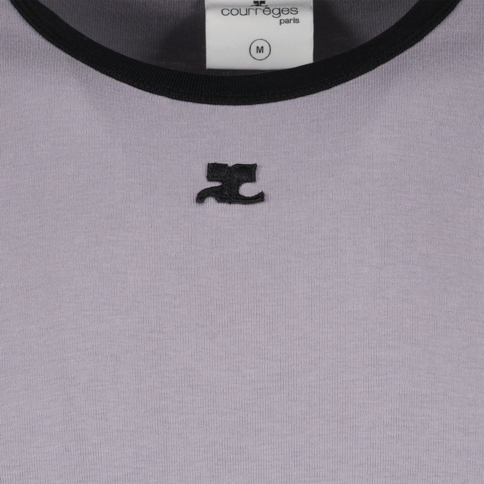 Contrasted Edition T-Shirt, Courrèges grey T-Shirt, luxury casual wear, timeless appeal, premium T-Shirt