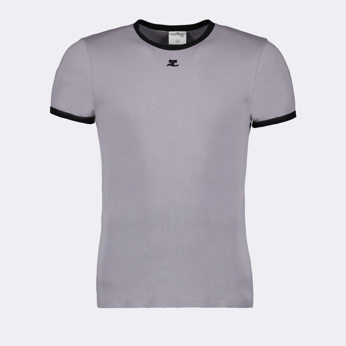 Contrasted Edition T-Shirt, Courrèges grey T-Shirt, luxury casual wear, timeless appeal, premium T-Shirt