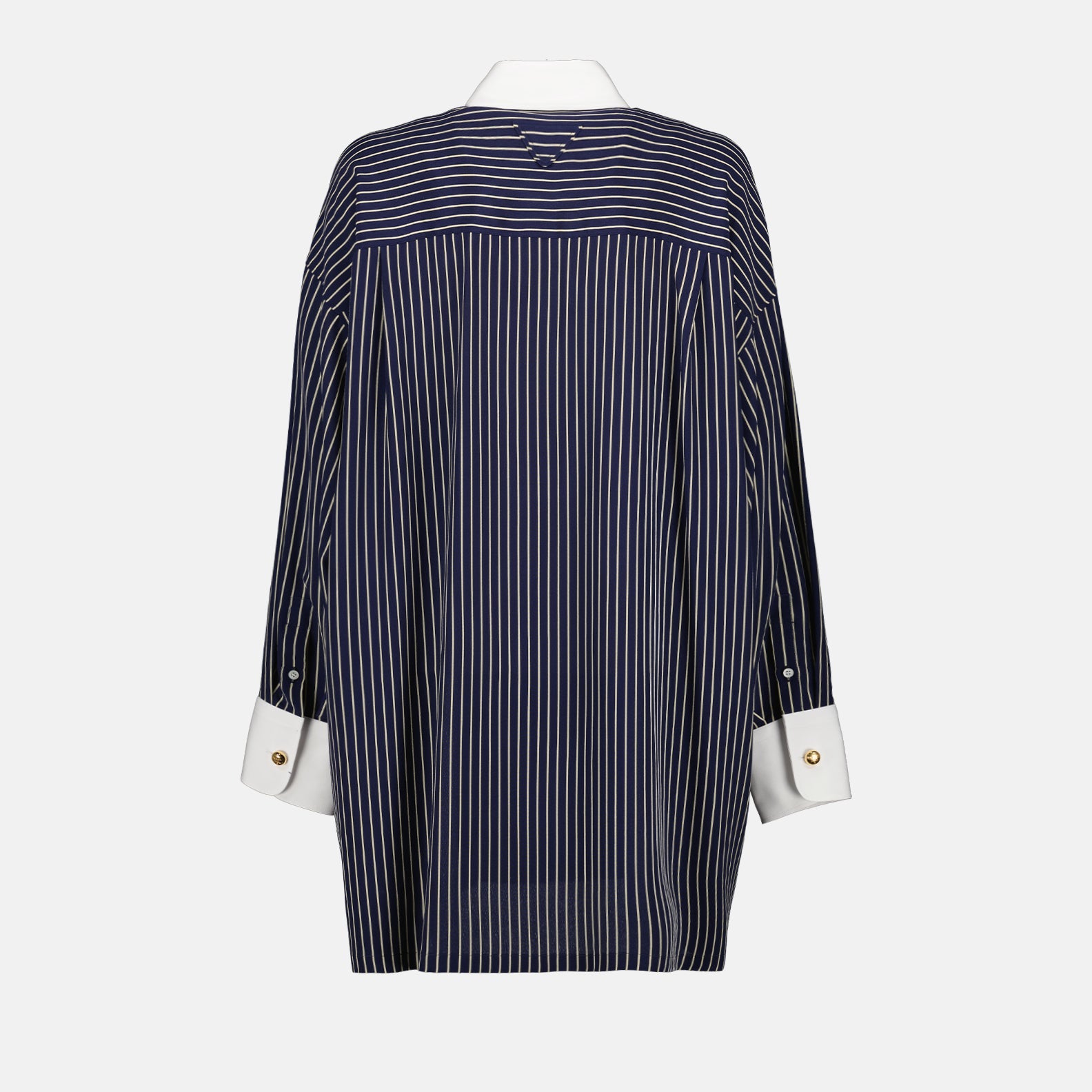 Oversized shirt, Prada, striped silk shirt, luxury fashion, elegant blouse