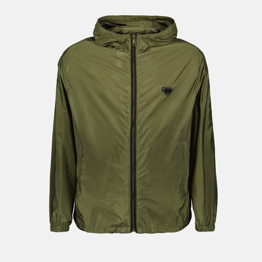 Prada windbreaker, Re-Nylon jacket, luxury outerwear, green fashion, sustainable men's fashion