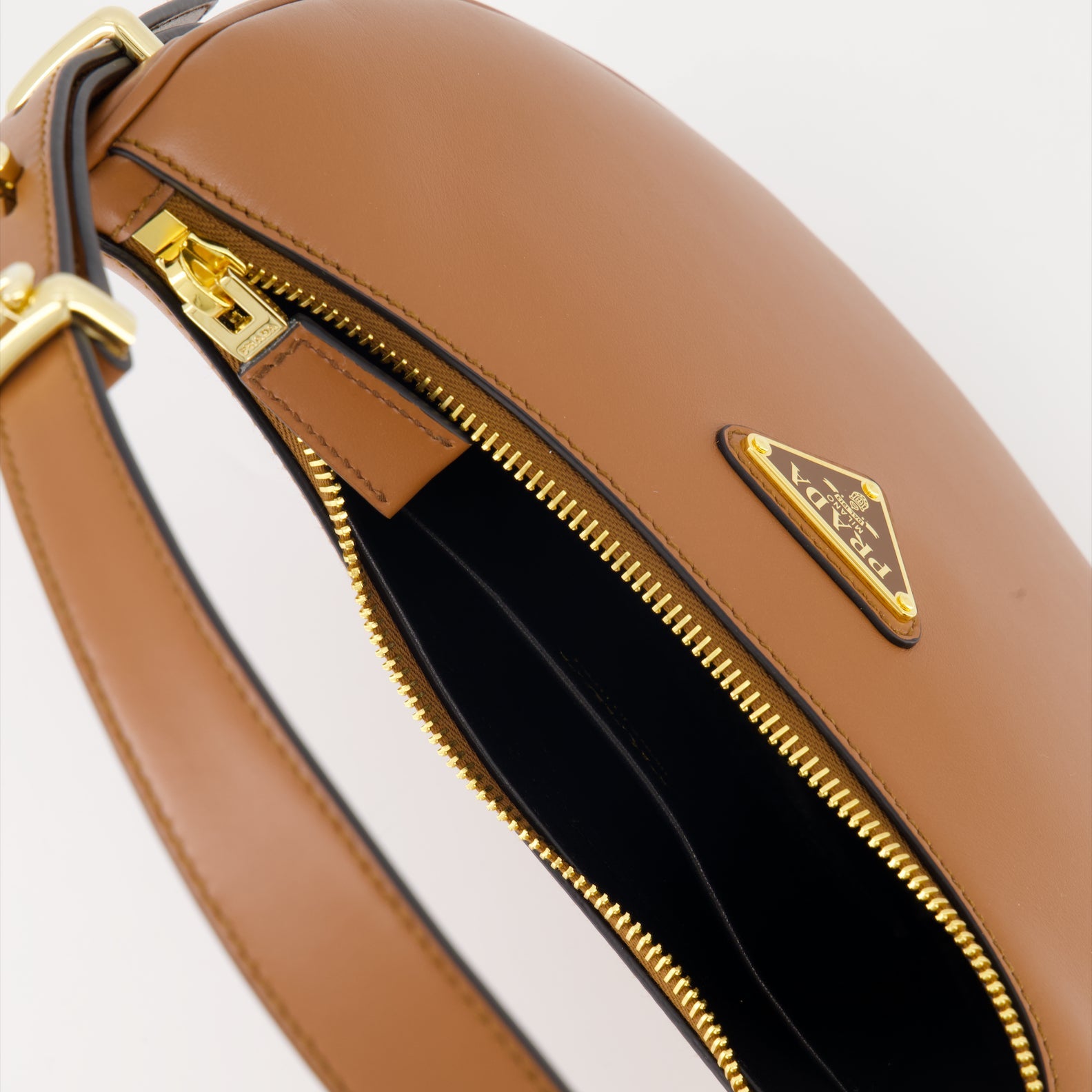 Prada leather bag, luxury shoulder bag, elegant handbag, designer accessories, high-end fashion