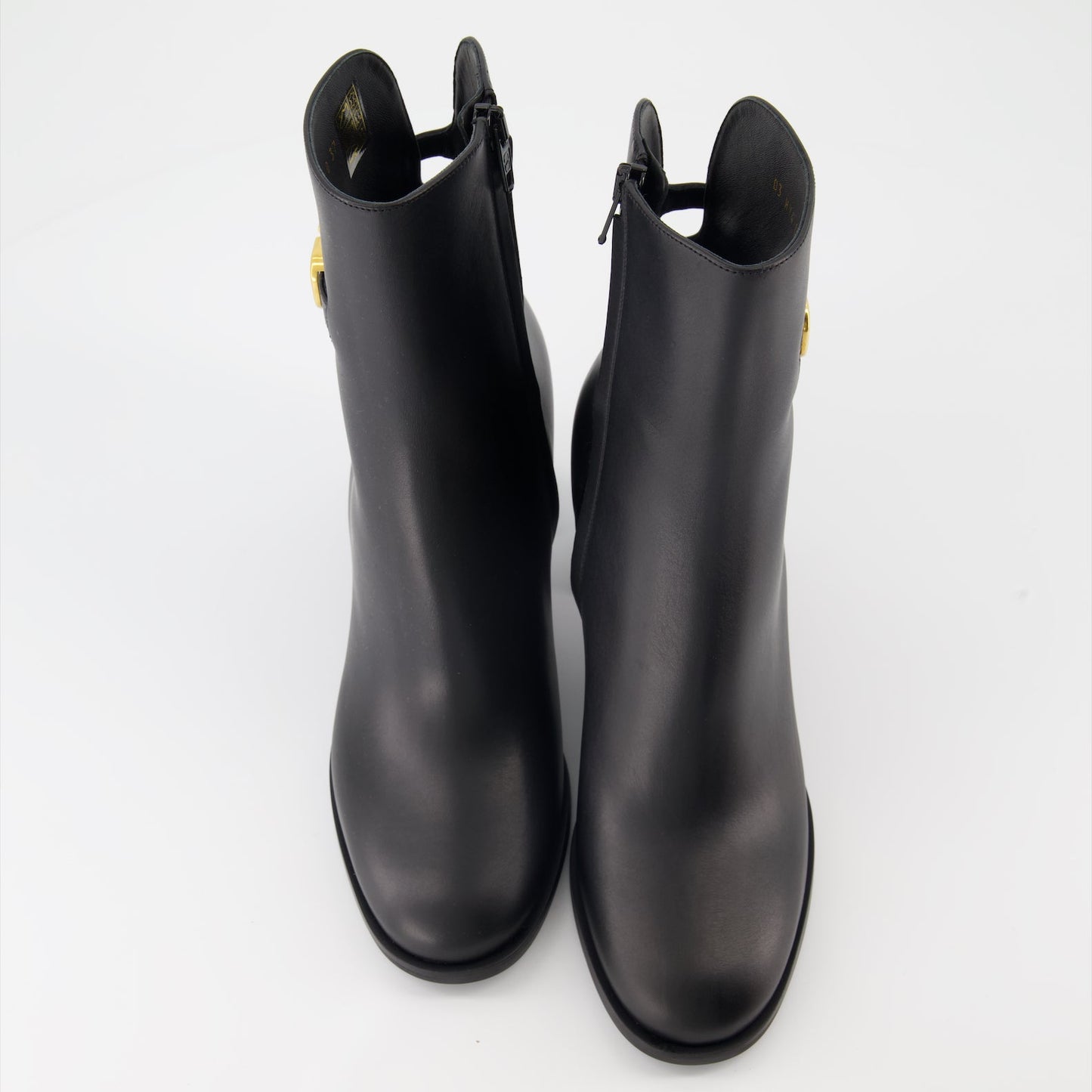 Valentino Garavani, VLogo leather boots, luxury ankle boots, designer footwear, black leather boots