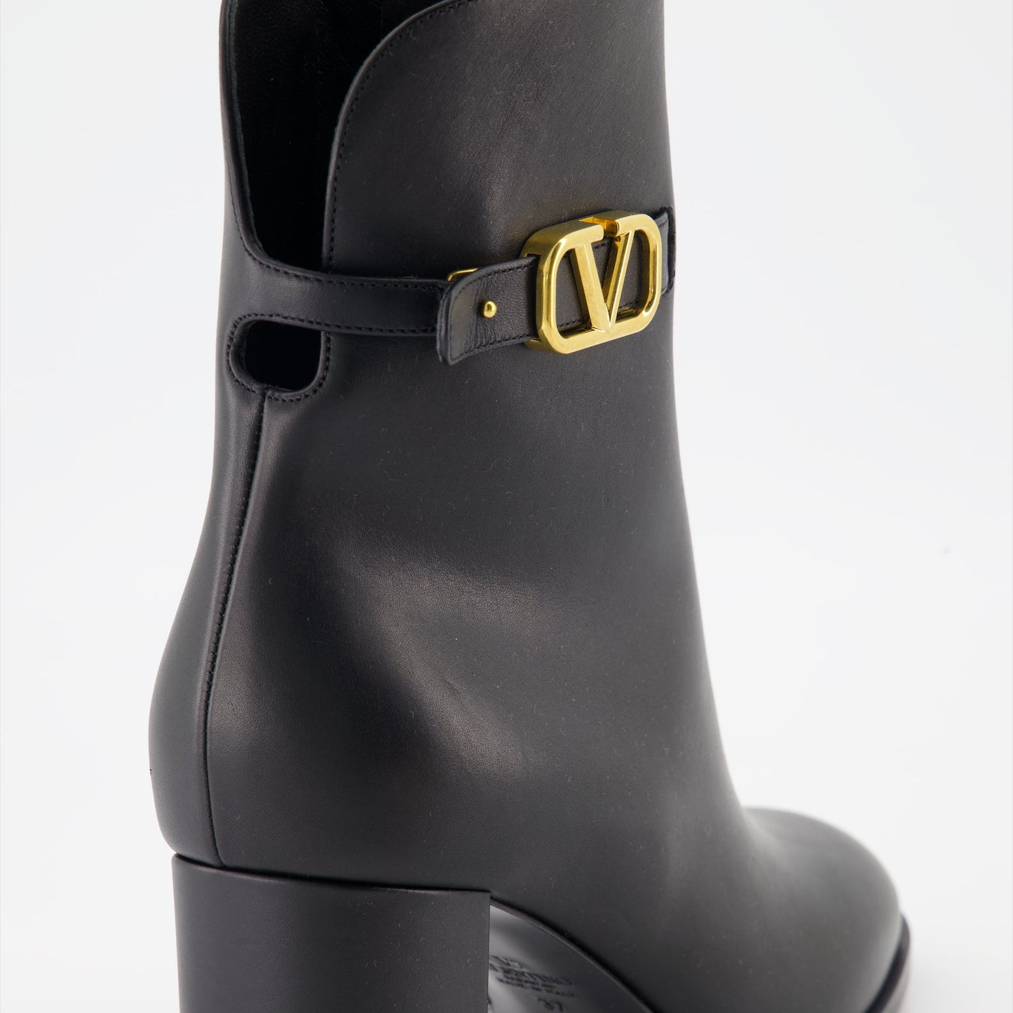 Valentino Garavani, VLogo leather boots, luxury ankle boots, designer footwear, black leather boots