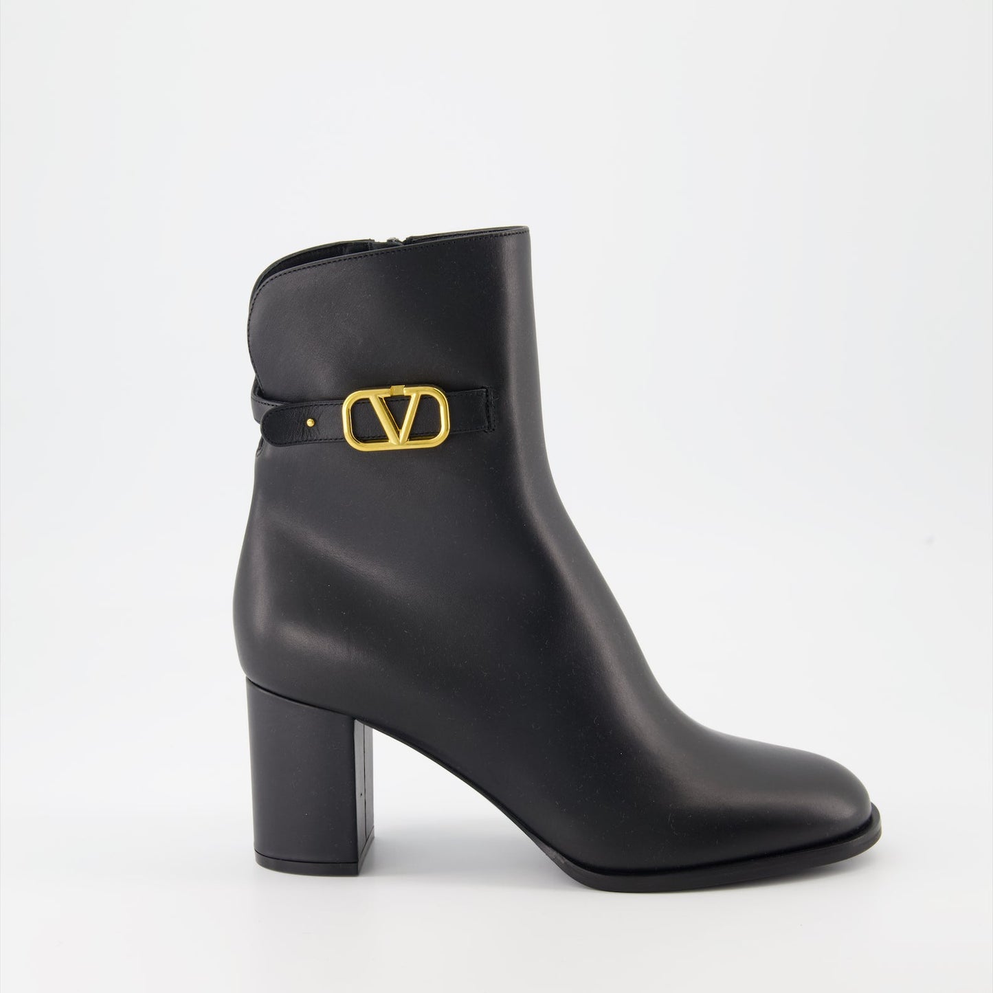 Valentino Garavani, VLogo leather boots, luxury ankle boots, designer footwear, black leather boots