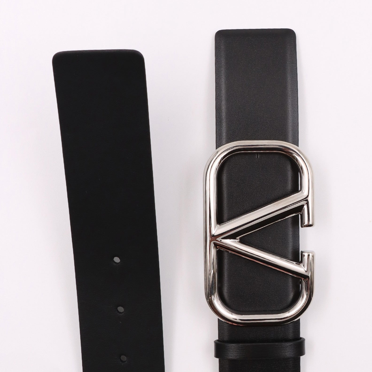 luxury belt, Valentino Garavani, black leather belt, VLogo accessory, designer menswear