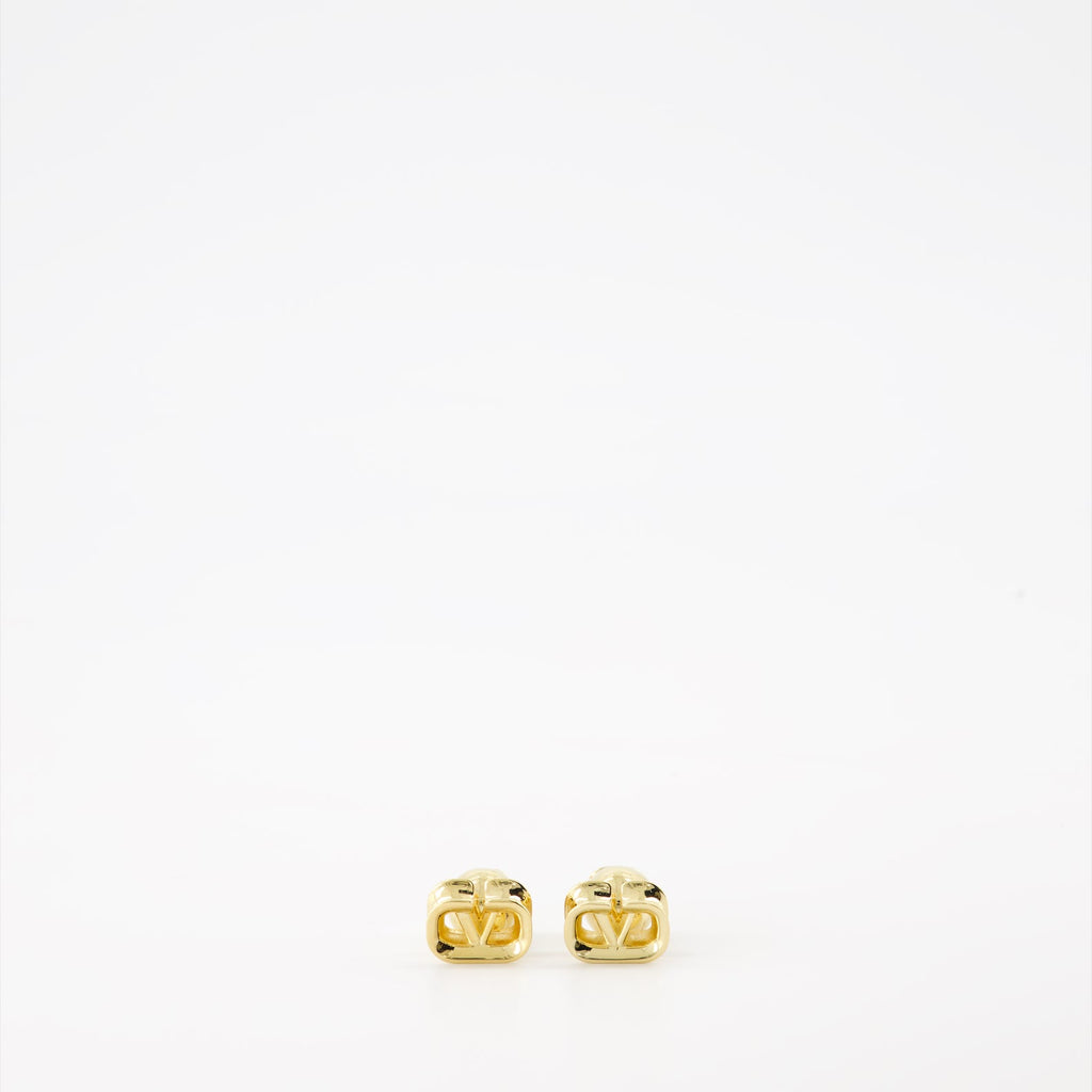 VLogo earrings, gold earrings, Valentino earrings, luxury accessories, designer jewelry
