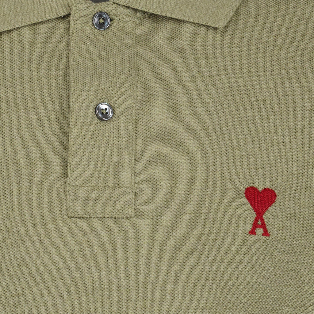 Light Green Polo, Ami de Coeur Polo, AMI Paris Clothing, Luxury Polo Shirt, Designer Polo