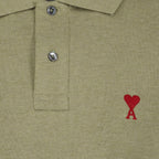 Light Green Polo, Ami de Coeur Polo, AMI Paris Clothing, Luxury Polo Shirt, Designer Polo