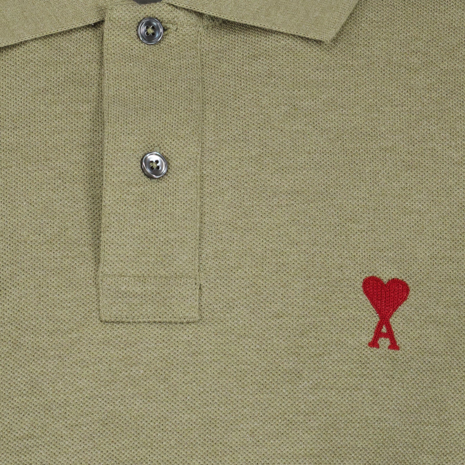 Light Green Polo, Ami de Coeur Polo, AMI Paris Clothing, Luxury Polo Shirt, Designer Polo