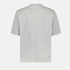 Embroidered T-shirt, AMI Paris, Grey T-shirt, Luxury Casual, Unisex Fashion
