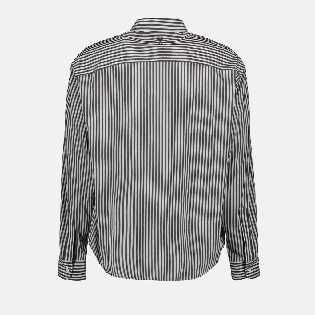 striped shirt, AMI Paris, luxury clothing, black and white shirt, high-end fashion
