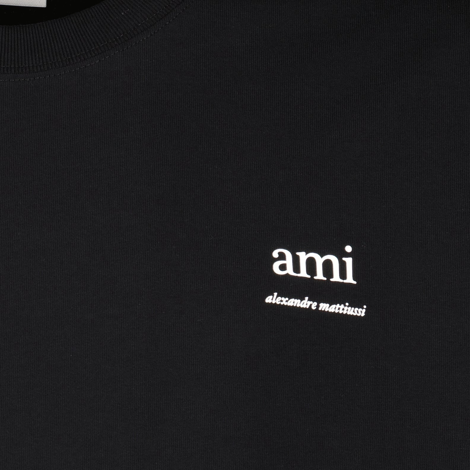 Ami Paris, embroidered T-shirt, luxury black tee, high-end fashion, designer clothing