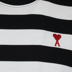 AMI Paris, striped T-shirt, Ami de Coeur, luxury casual wear, black and white stripes