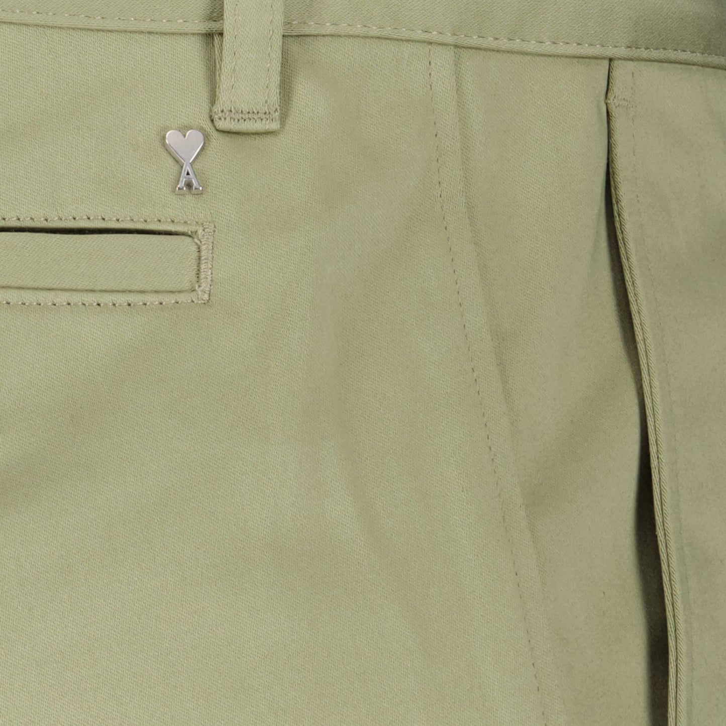 chino shorts, AMI Paris, luxury fashion, sage green shorts, high-end menswear