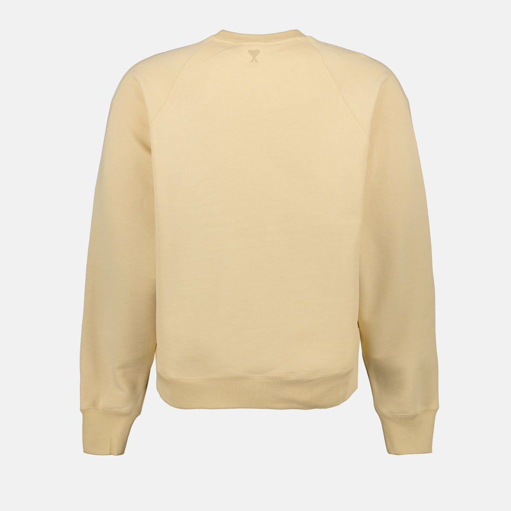 ベージュ刺繍入りスウェットシャツ