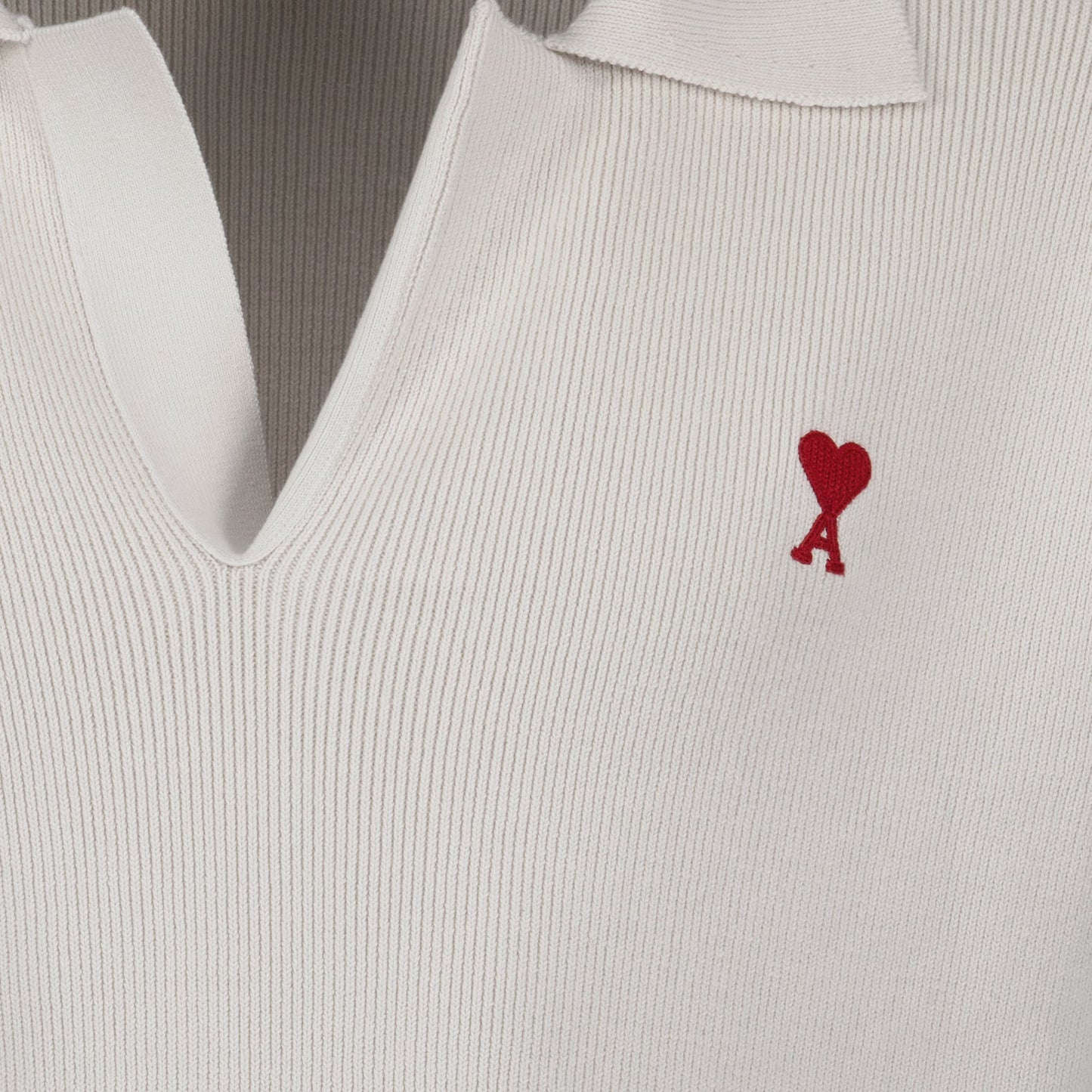 Polo Ami de Coeur, AMI Paris, luxury grey polo, timeless design, premium fashion