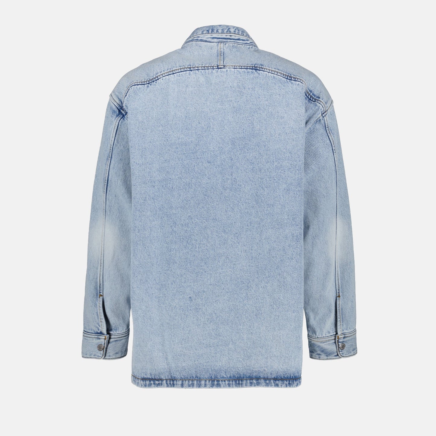 Blue Denim Shirt, AMI Paris, Luxury Fashion, Unisex Apparel, Contemporary Elegance