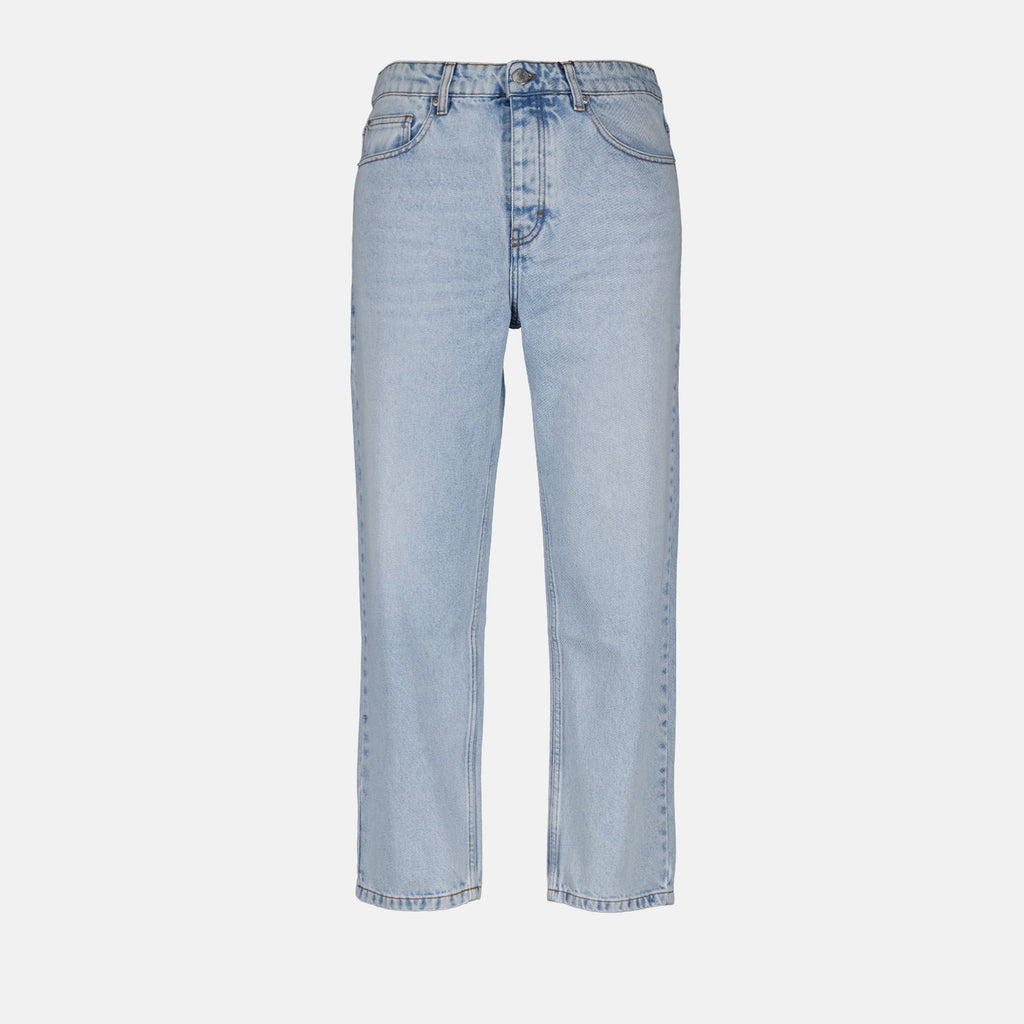 light blue jeans, luxury jeans, AMI Paris, straight-leg jeans, designer denim