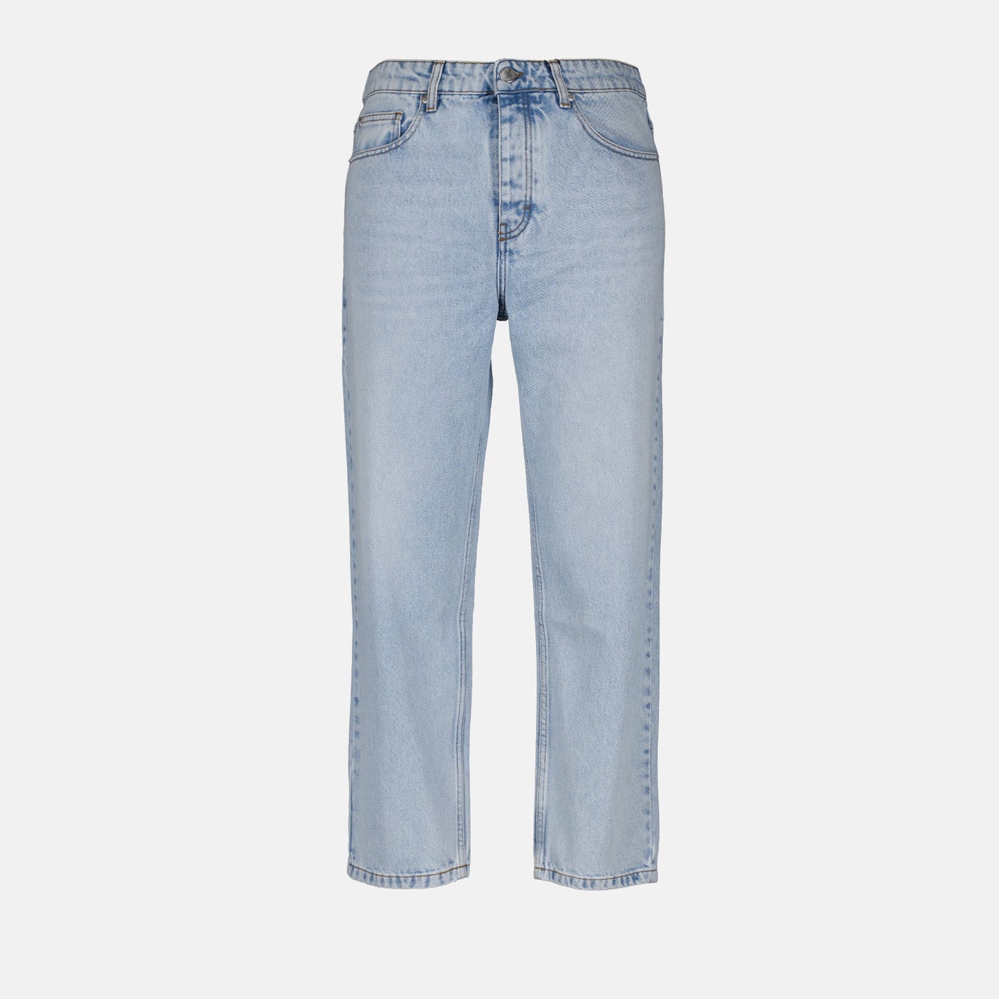 light blue jeans, luxury jeans, AMI Paris, straight-leg jeans, designer denim