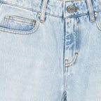 flare jeans, AMI Paris, light blue jeans, luxury denim, high-end fashion