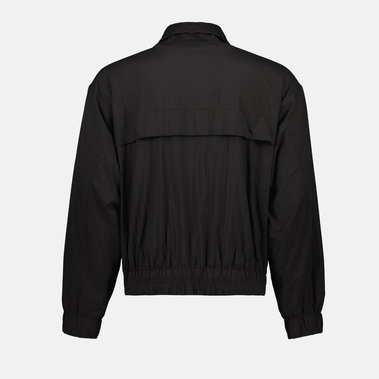 AMI Paris, Black Nylon Windbreaker, Luxury Outerwear, Fashionable Windbreaker, Premium Nylon Jacket