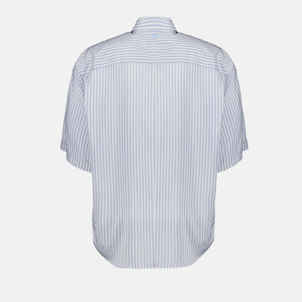 blue striped shirt, luxury casual wear, AMI Paris, elegant men's shirt, designer shirt