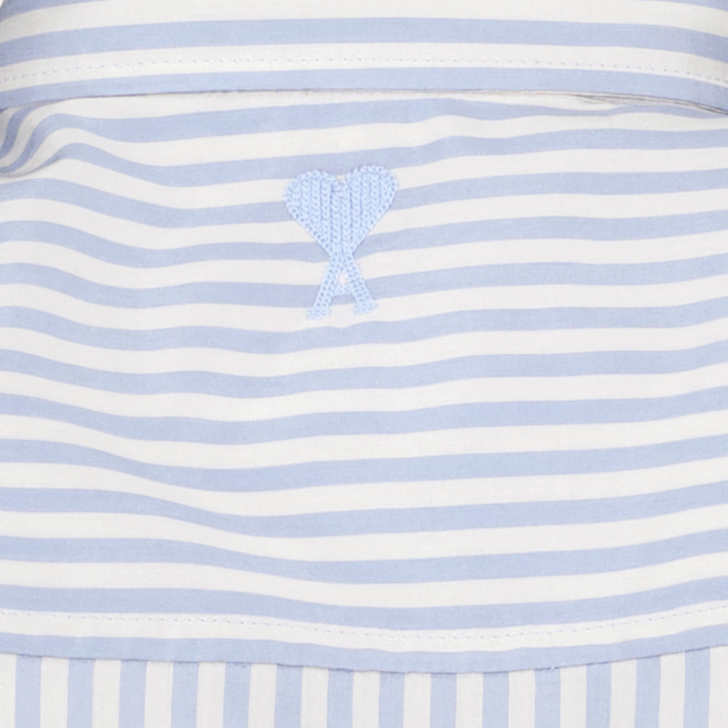 blue striped shirt, luxury casual wear, AMI Paris, elegant men's shirt, designer shirt