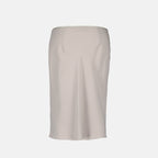 beige midi skirt, AMI Paris skirt, luxury viscose skirt, refined fashion, sophisticated wardrobe