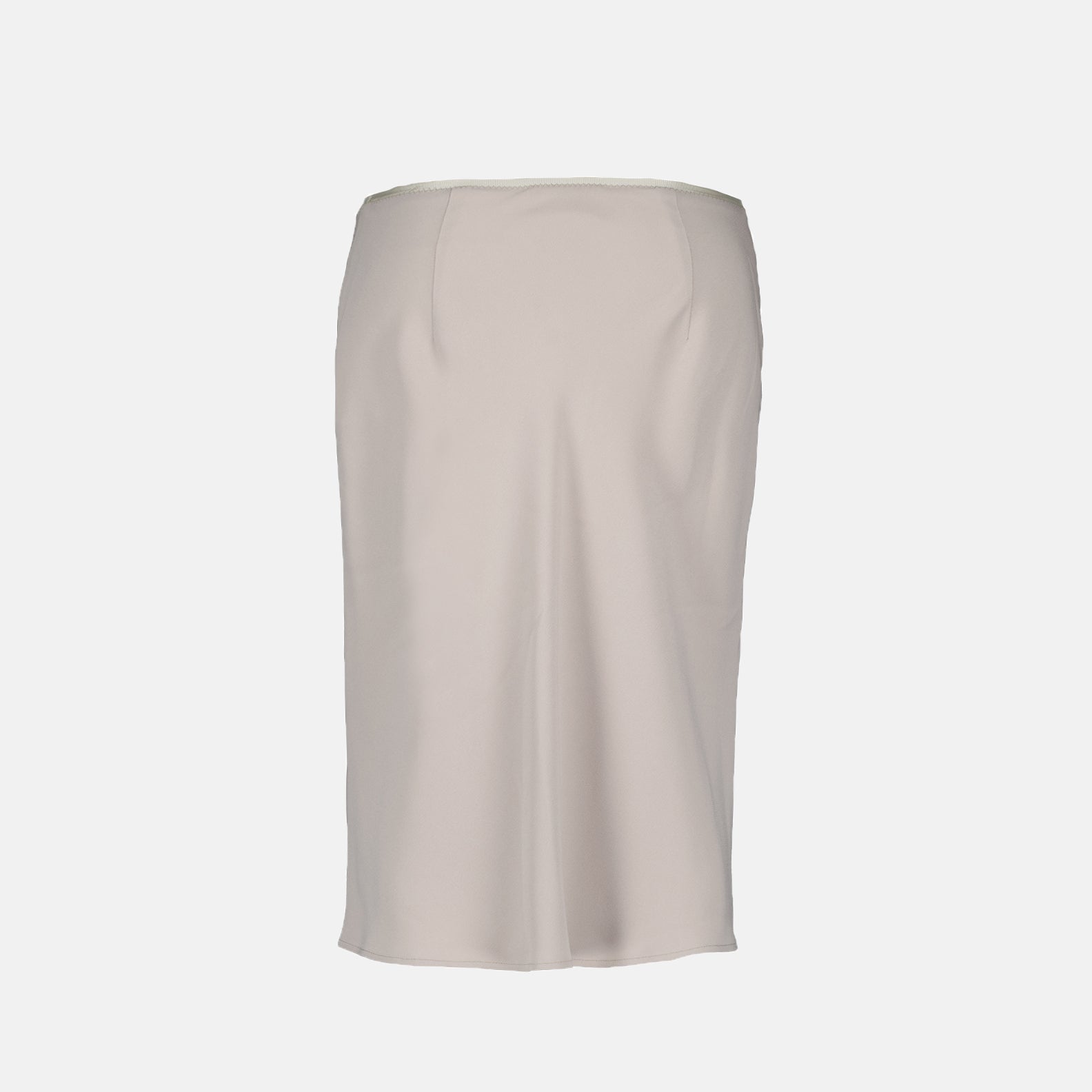 beige midi skirt, AMI Paris skirt, luxury viscose skirt, refined fashion, sophisticated wardrobe