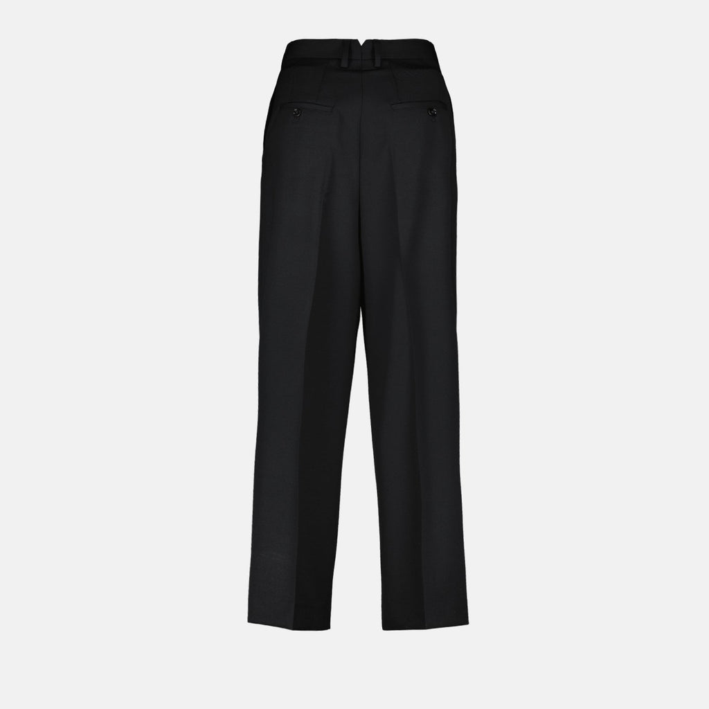 AMI Paris trousers, high-waisted wool trousers, tailored pleated trousers, luxury wool pants, elegant trousers