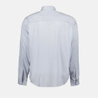 blue striped shirt, viscose silk blend, luxury unisex shirt, AMI Paris, sophisticated fashion