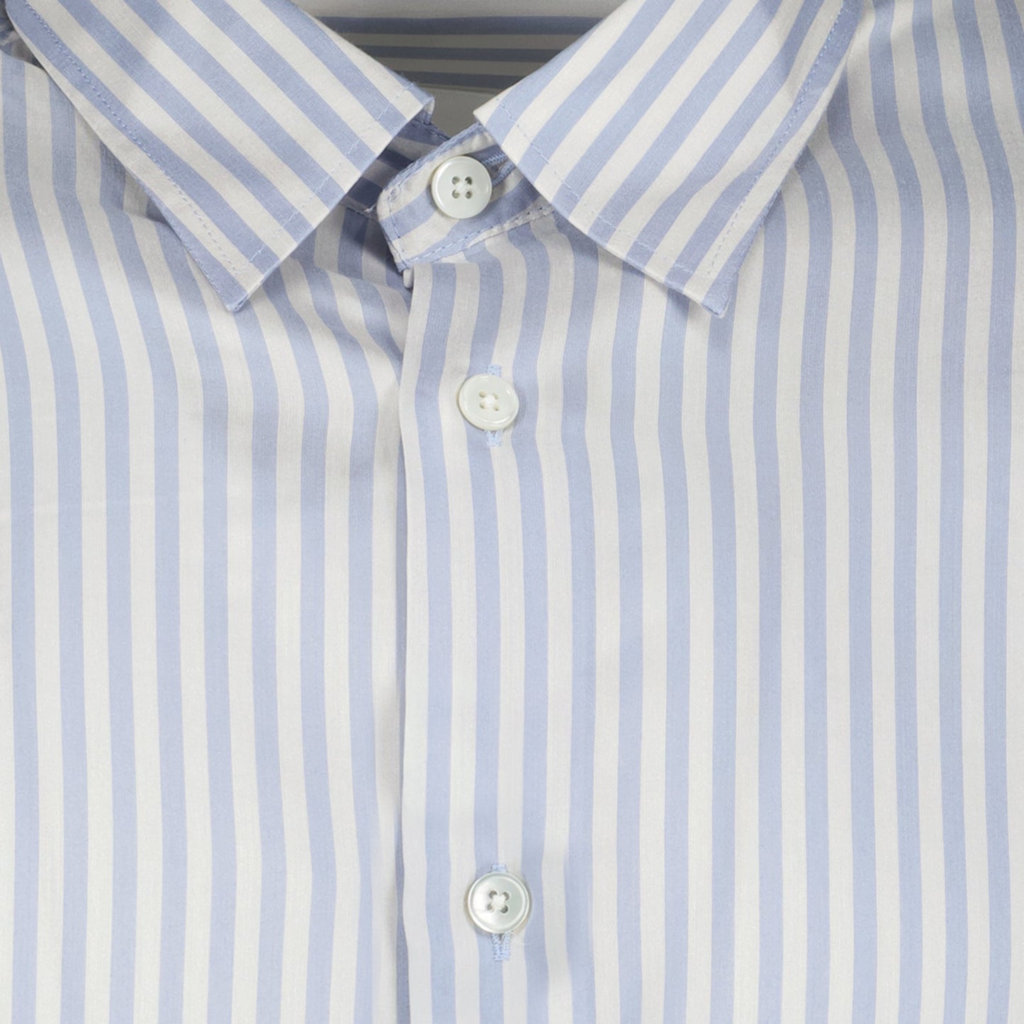 blue striped shirt, viscose silk blend, luxury unisex shirt, AMI Paris, sophisticated fashion