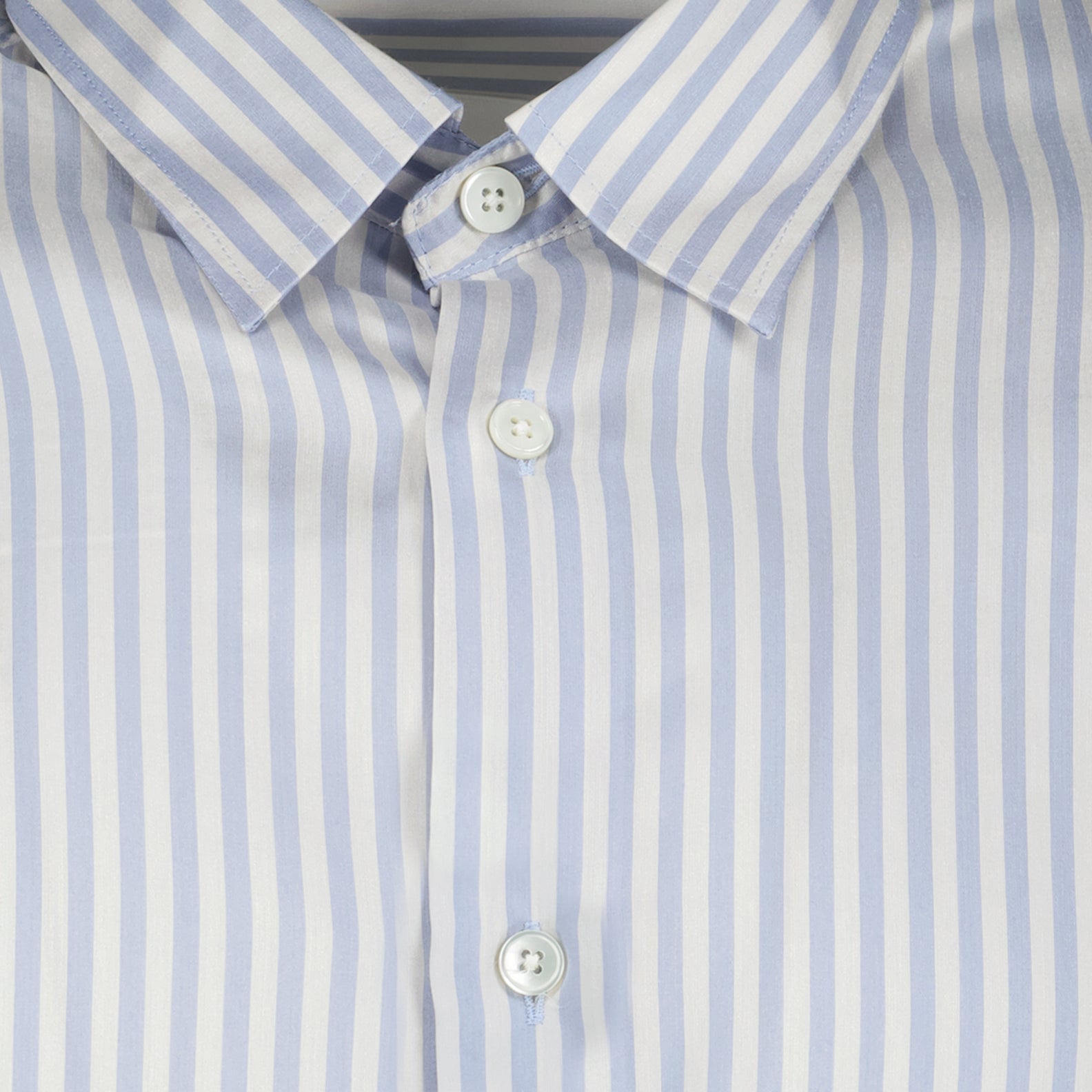 blue striped shirt, viscose silk blend, luxury unisex shirt, AMI Paris, sophisticated fashion
