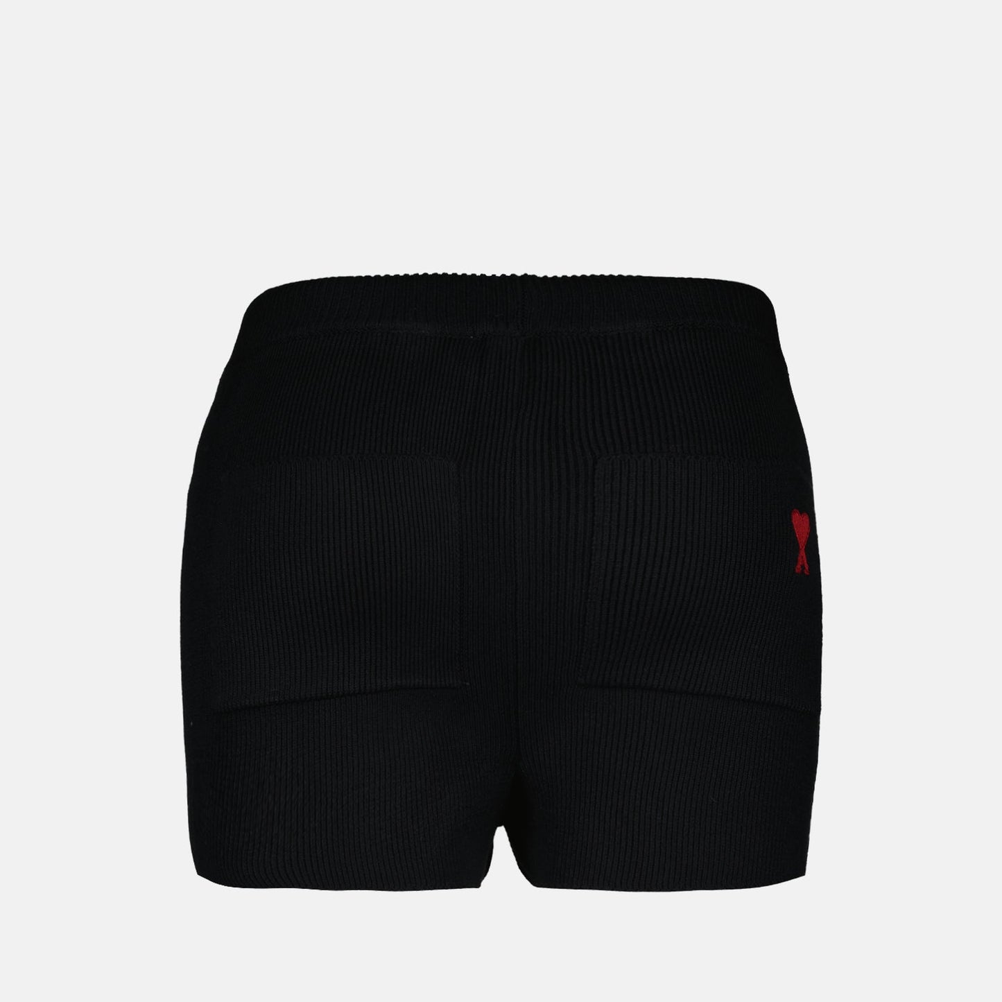 ribbed mini shorts, black shorts, AMI Paris shorts, luxury casual wear, designer shorts