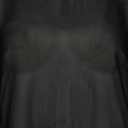 Image du top en georgette de soie noire d'Ami PARIS pour femmes - Saison Printemps-Été 2024 - Détail Vue 5