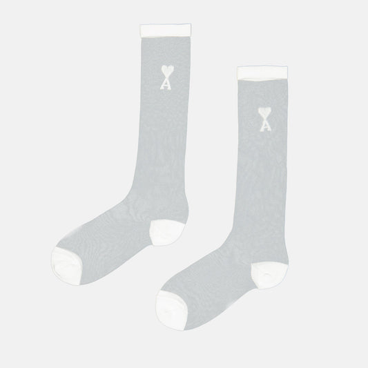 Ami de Coeur socks, grey and white socks, luxurious socks, AMI Paris, designer socks