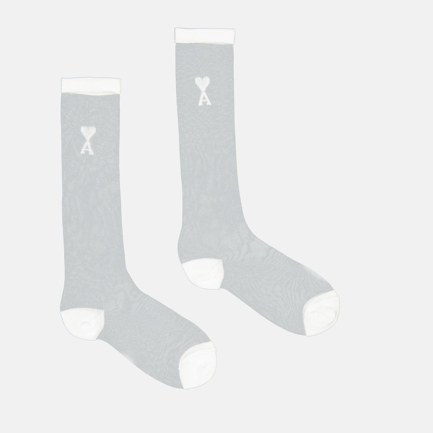 Ami de Coeur socks, grey and white socks, luxurious socks, AMI Paris, designer socks