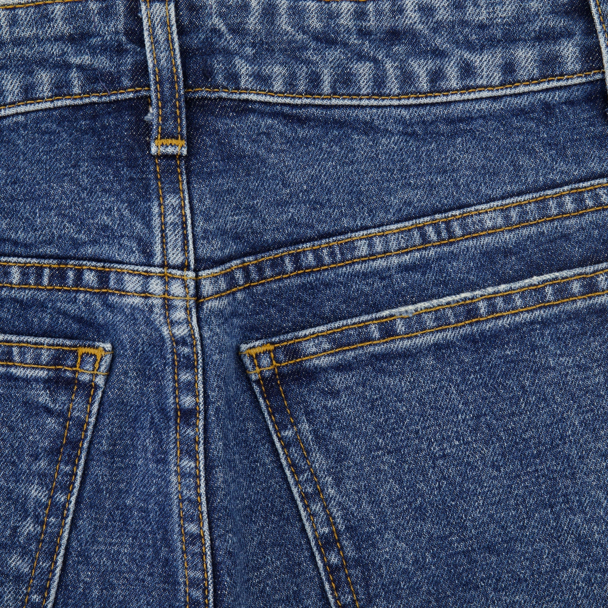 Khaite denim jeans, high waist jeans, straight cut jeans, five-pocket design, denim fashion